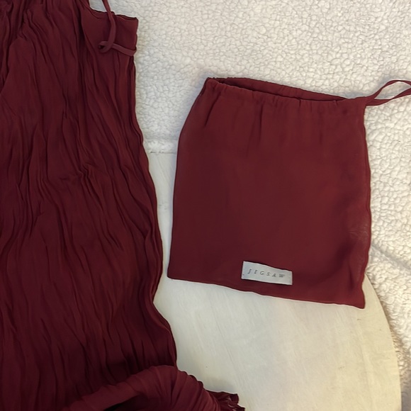 Wine Color Bodycon Crushed Fabric Maxi Dress | Size 12 - Picture 9 of 12